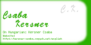 csaba kersner business card